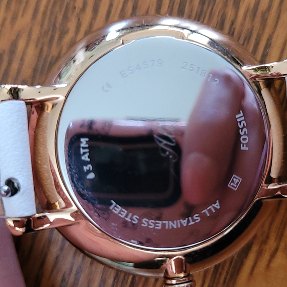 Fossil Jacqueline Date Leather Watch White & Rose Gold - Picture 8 of 12
